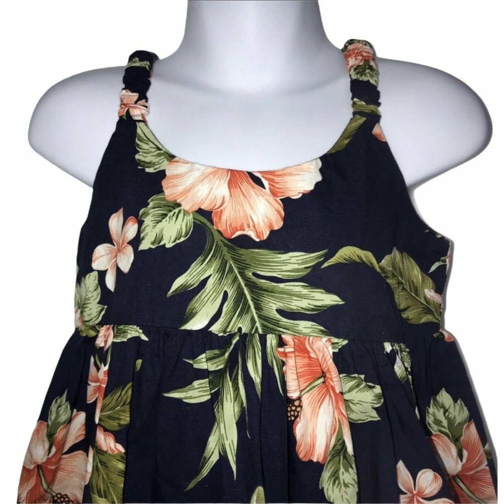 Ky's Floral Plumeria Hawaiian Sleeveless Top 4 - Picture 2 of 8